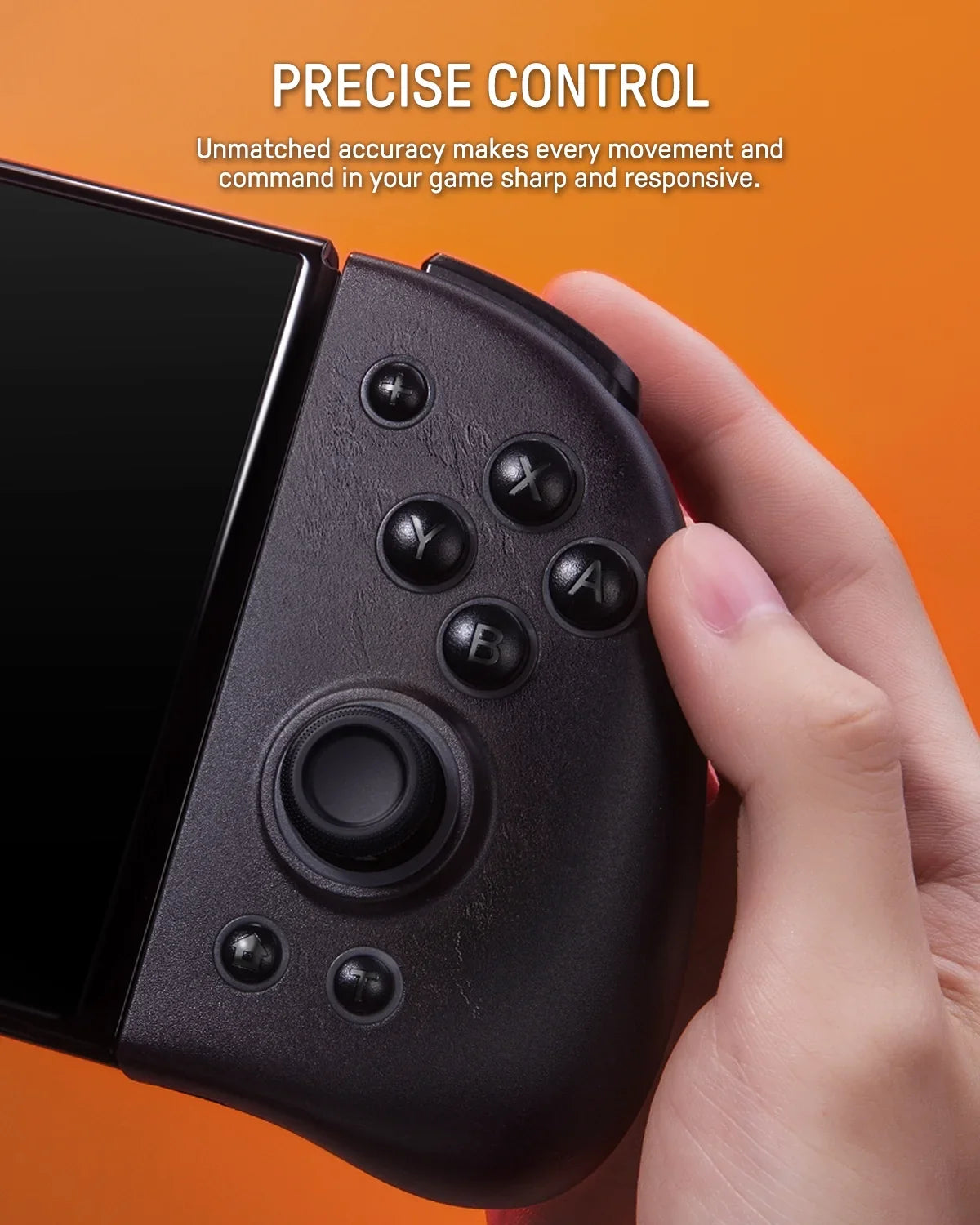 Funlab Luminous Switch Controller Compatible with Nintendo Switch/OLED, Ergonomic Joypad Controller for Handheld Mode with 7 LED Colors/Paddle/Turbo for Zelda Fans - Sheikah Brown