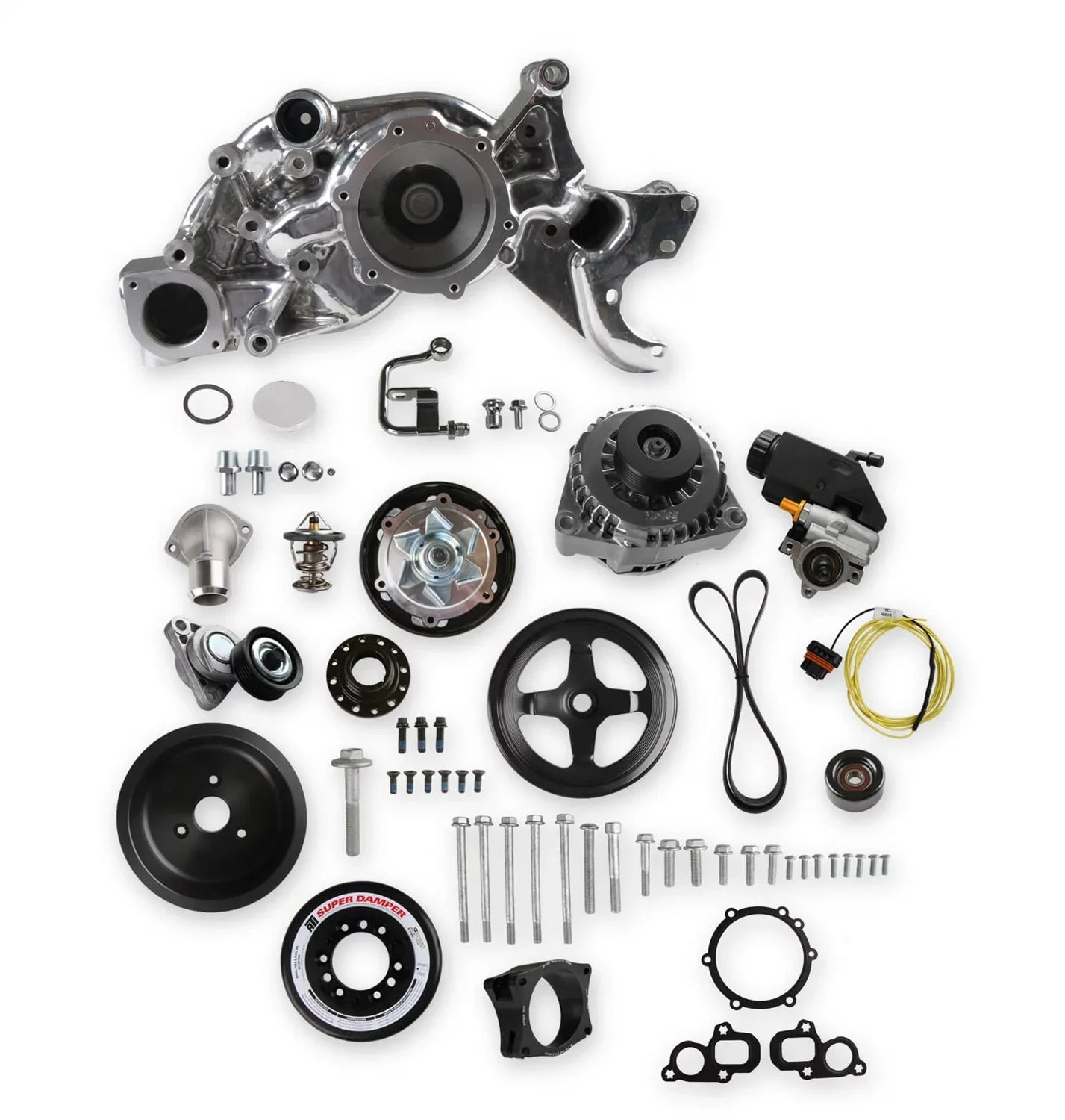 Mid-Mount Accessory Drive System Kit Fits select: 2014-2019 CHEVROLET CORVETTE, 2016-2019 CHEVROLET CAMARO
