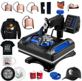 Blue Heat Press Machine 8 in 1, 12 x 15 Inches Sublimation Transfer Printer, Digital Precise LCD Control Printing, 360 Swing Away Vinyl Transfer Printer for T-Shirts, Canvas Bag, Pillow, Banner