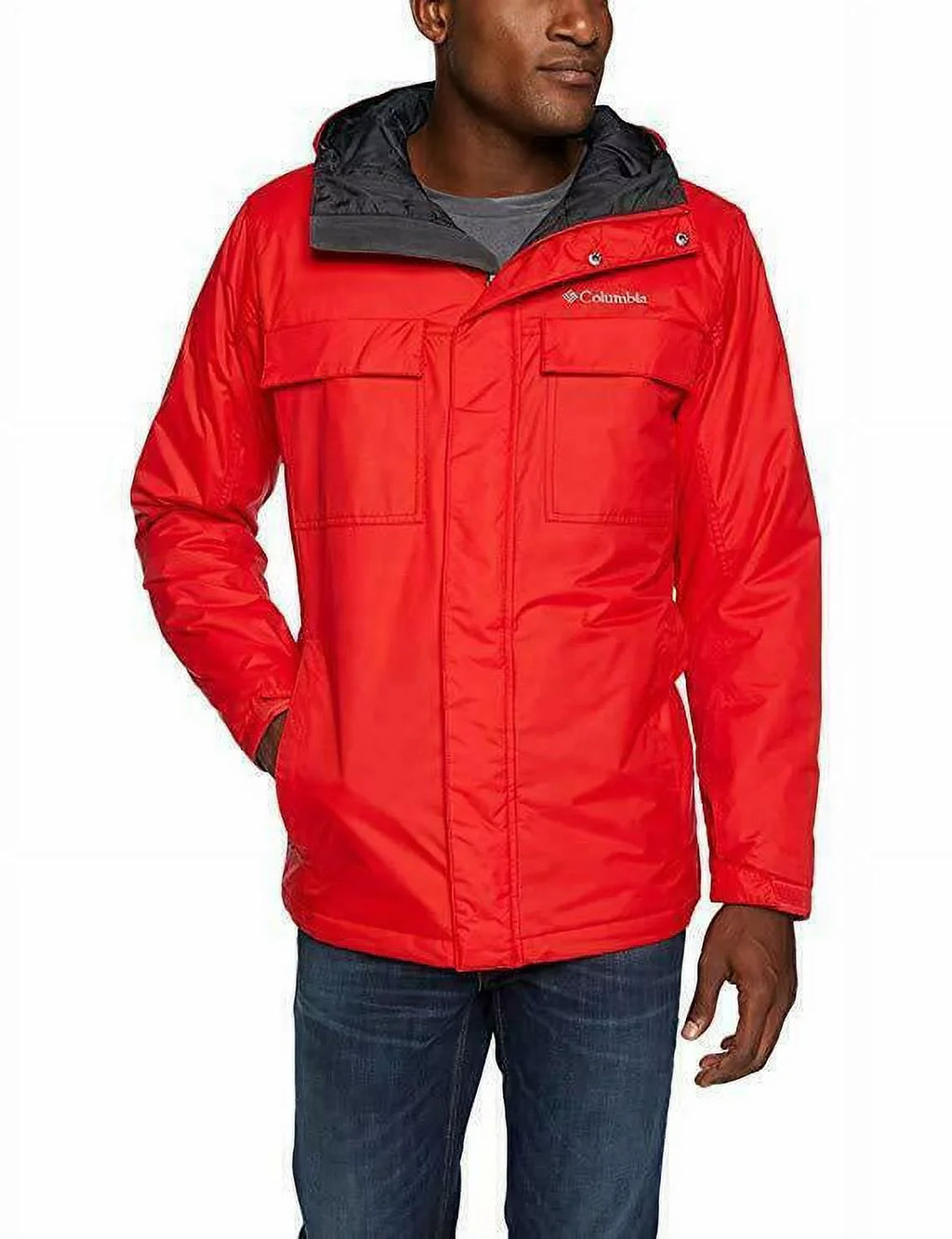 Columbia Mens Gate Racer Softshell Jacket Size X-Large Red Spark, Shark