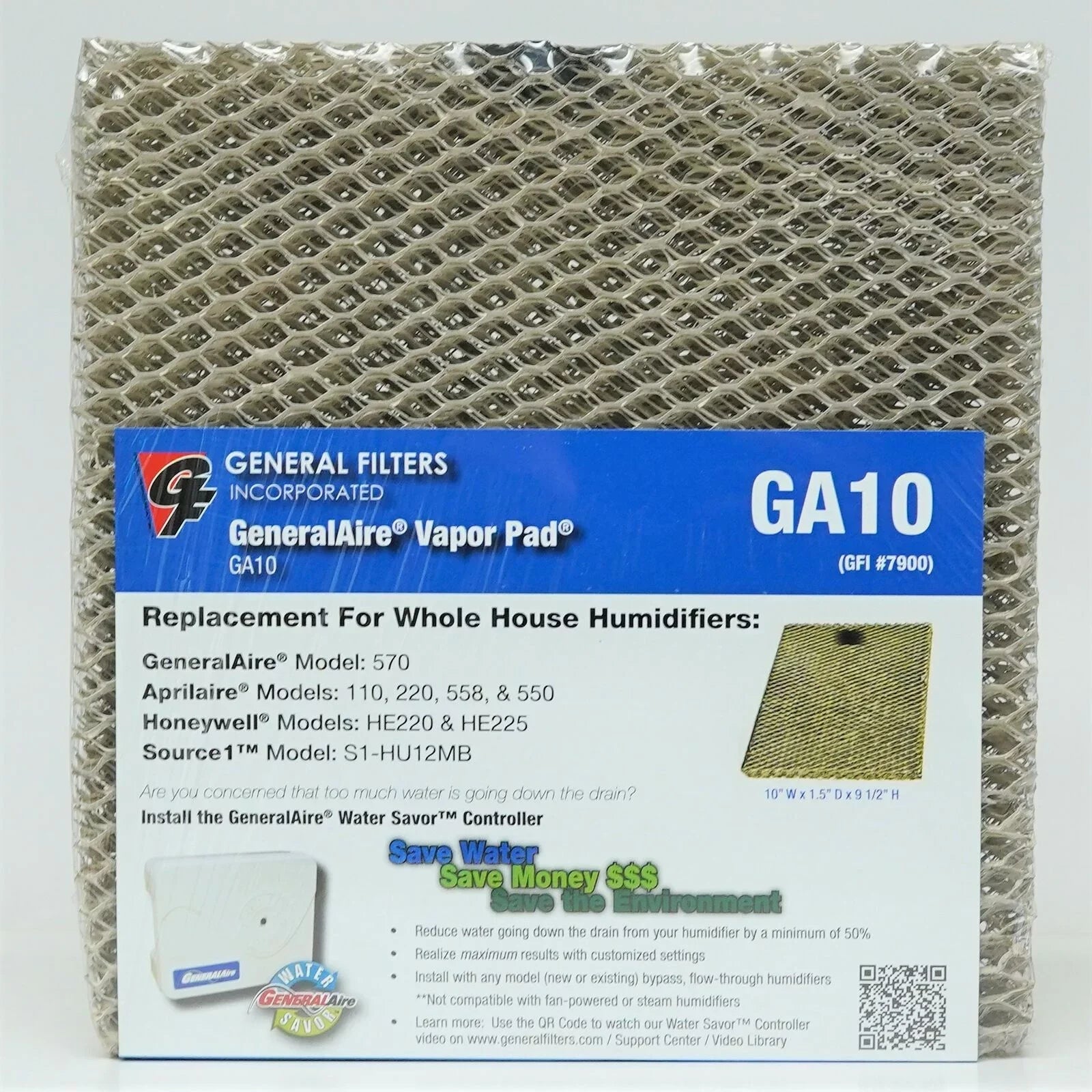10-4 4PAK #10 for Aprilaire Humidifier 500 550 Water Panel Pad Filter