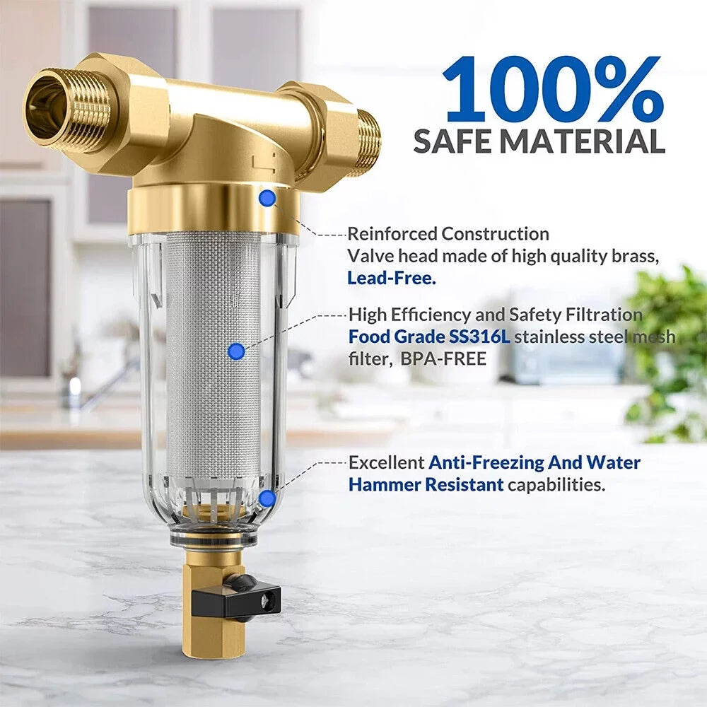 KingFurt Spin Down Sediment Filter - Durable 316L Material, Reusable Design to Save Costs - Fits All Pipes, Easy Maintenance