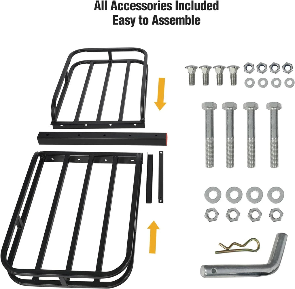 REDCAMP Folding Hitch Cargo Carrier Basket 500 lbs, 53" x 19.3" x 4" Trailer Hitch Luggage Rack for SUV, Truck, Cars, Small