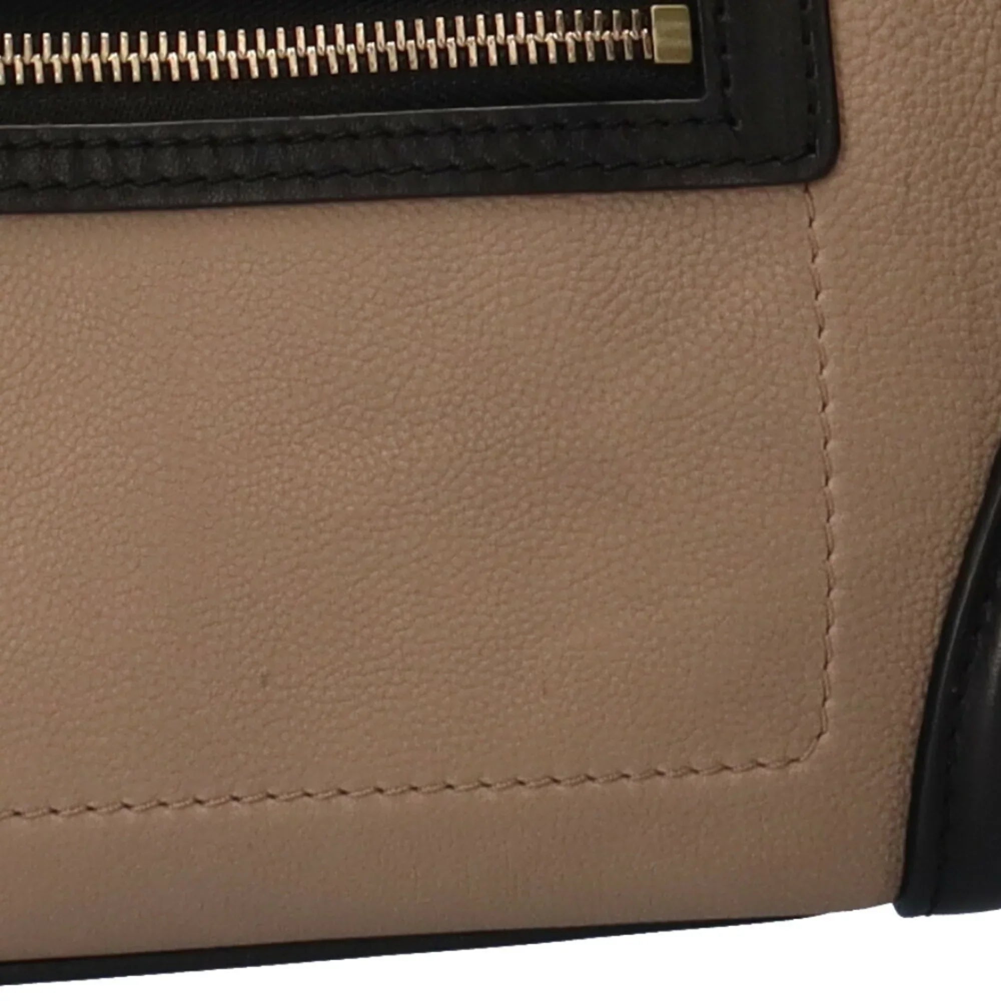 Pre-Owned Celine Micro Shopper Luggage Handbag Leather Beige Ladies (Good)