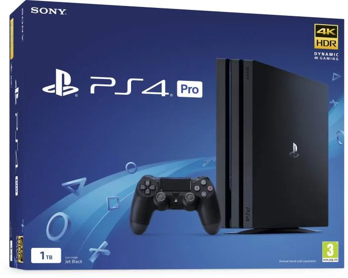 PlayStation 4 PRO 1TB Gaming Console Black, Headset With Cleaning Kit Like New