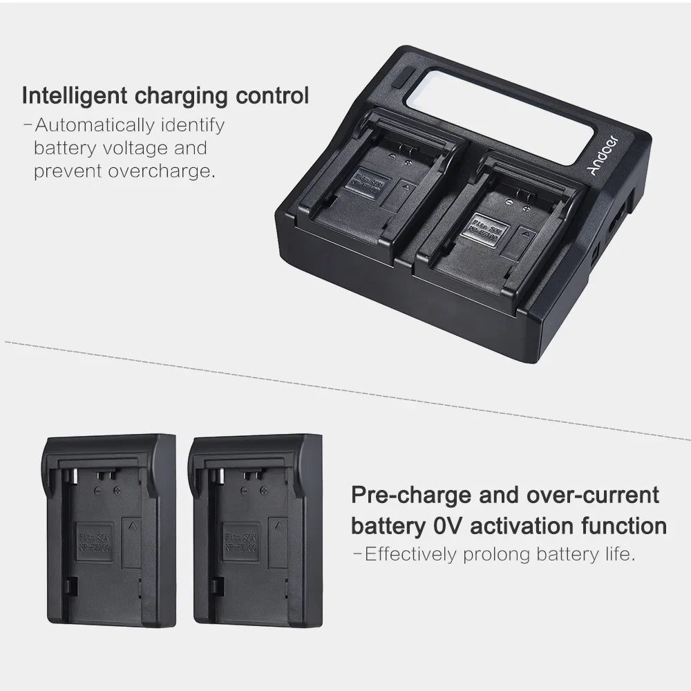 Andoer NP-FZ100 Dual Channel LCD Battery Replacement for  A7III A9 A7RIII A7SIII