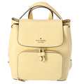 Kate Spade Kristi Refined Grain Leather Medium Flap Backpack Butter Yellow