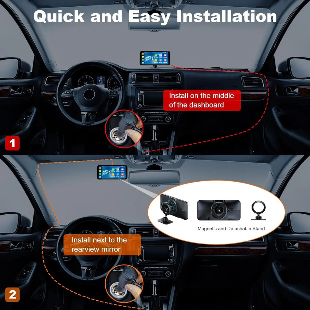 VVCAR MC25 Wireless CarPlay with 4K Dash Cam Front 6.25" Touch Screen Android Auto, Car Stereo with AirPlay GPS Navigation FM/BT/AUX