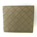 Pre-Owned Bottega Veneta Wallet Mini Folded Beige Greige Intrecciato Square Women's Men's Calf (Like New)