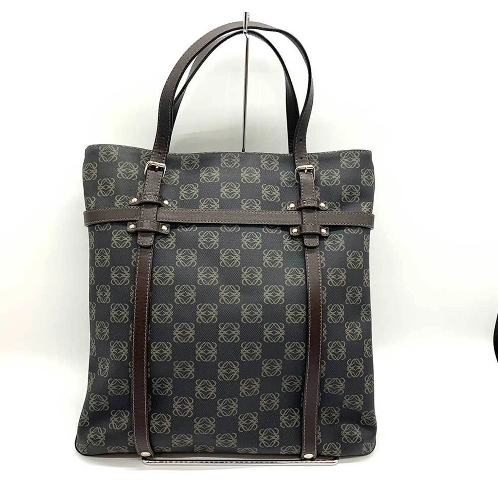 Pre-Owned LOEWE Anagram Tote Bag Gray x Brown (Good)