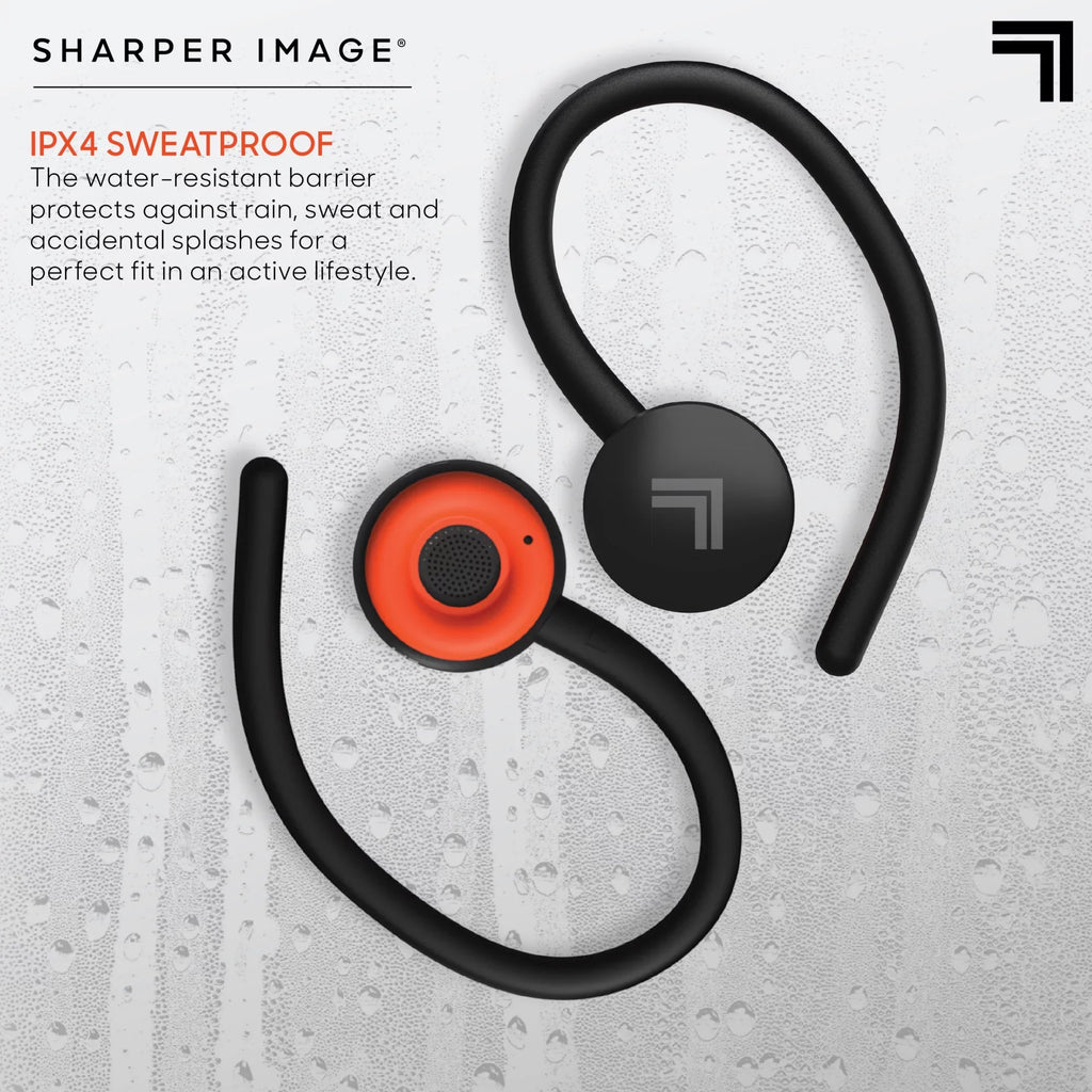 Sharper Image® SoundHaven® Sport True Wireless Bluetooth Earbuds with Qi Charging Case, Black