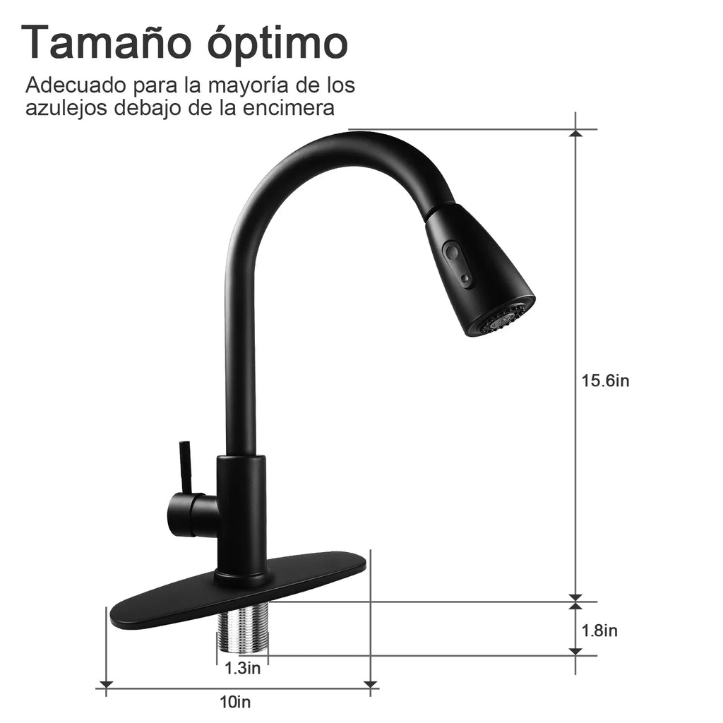 Kitchen Faucet with Pull Down Sprayer, High Arc Single Handle Kitchen Sink Faucet with Deck PLatitudee, Commercial Modern Stainless Steel Kitchen Faucets for Kitchen, RV, Bar, Silver