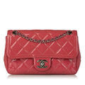 Pre-Owned Chanel Small Coco Shine Flap Bag Patent Leather Red Crossbody Bag Women (Good)