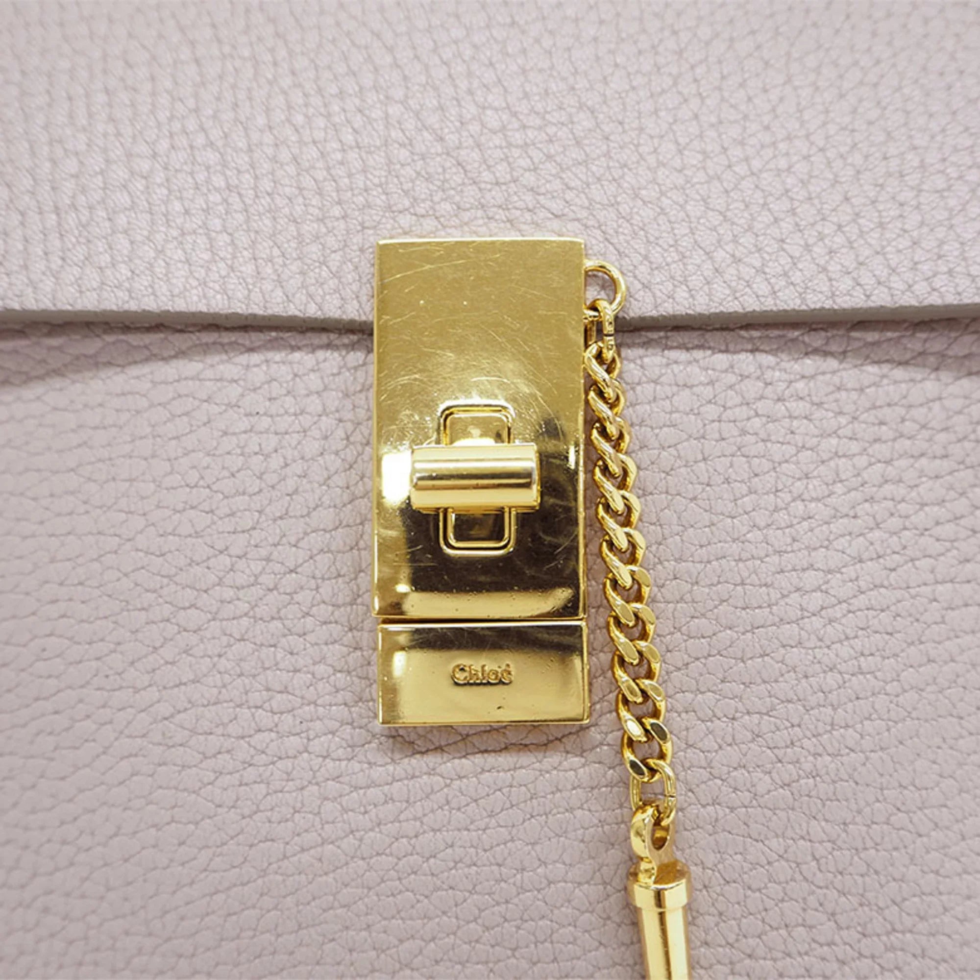 Pre-Owned Chloé Chloe Drew Chain Shoulder Bag 3S1031-9 Pink Leather Ladies (Good)