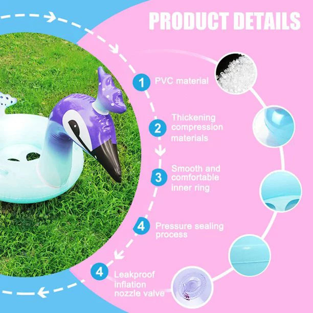 Violet InfLatitudeable Glitter Pool Float Swimming Pool Peacock Designed with Fast Valves Summer Fun Beach Party Lounge Raft Decorative Water Game Toys for Kids | 48 Inch