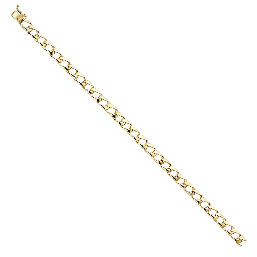 14k Yellow Gold Cuban Link Bracelet - 8" | Elegant 14KY Gold Chain Bracelets for Men and Women | Weight 12 | Men’s Jewelry for Gift