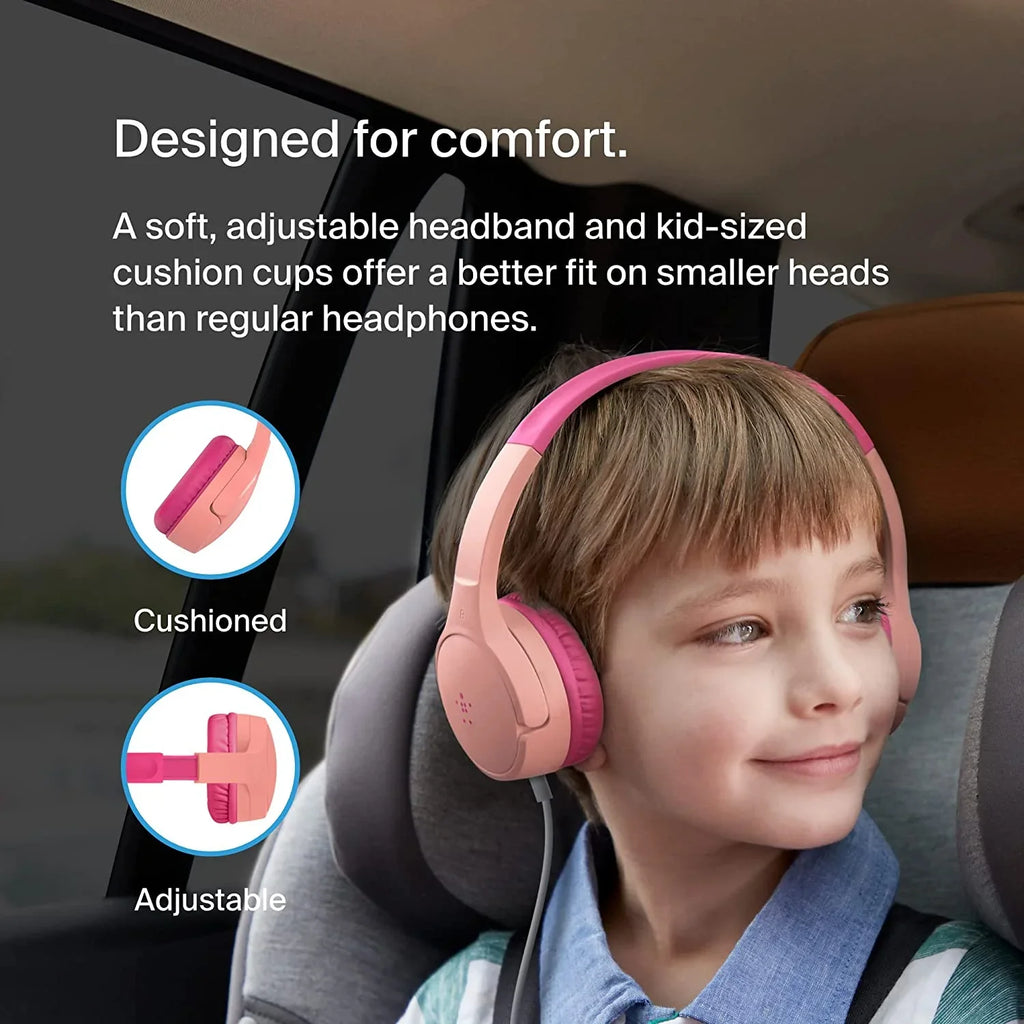 Belkin Soundform Mini - Wired Headphones For Kids With Built-In rophone (3.55mm Audio Cable) - Kids On-Ear Wired