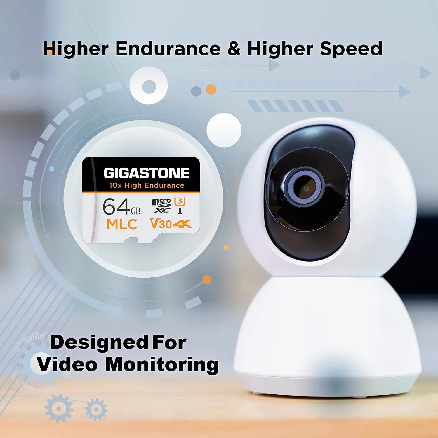 Gigastone 64GB MLC Micro SD Card, 10x High Endurance (MLC) 4K Video Recording, Security Cam, Dash Cam, Surveillance Compatible 100MB/s, U3 C10, 2 Pack (2x64GB)
