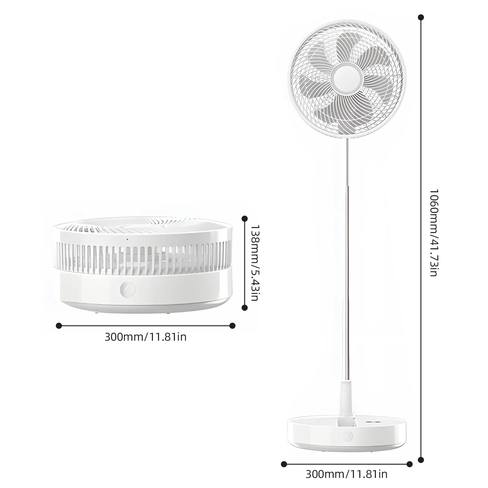 Dazzduo Collapsible Fan,Adjustable 8 Speeds With Remote 10800mah Battery Adjustable 8 Fan Bedroom Office Fan With Remote 10800mah Battery Adjustable Timer Portable Pedestal 8 Speeds Quiet