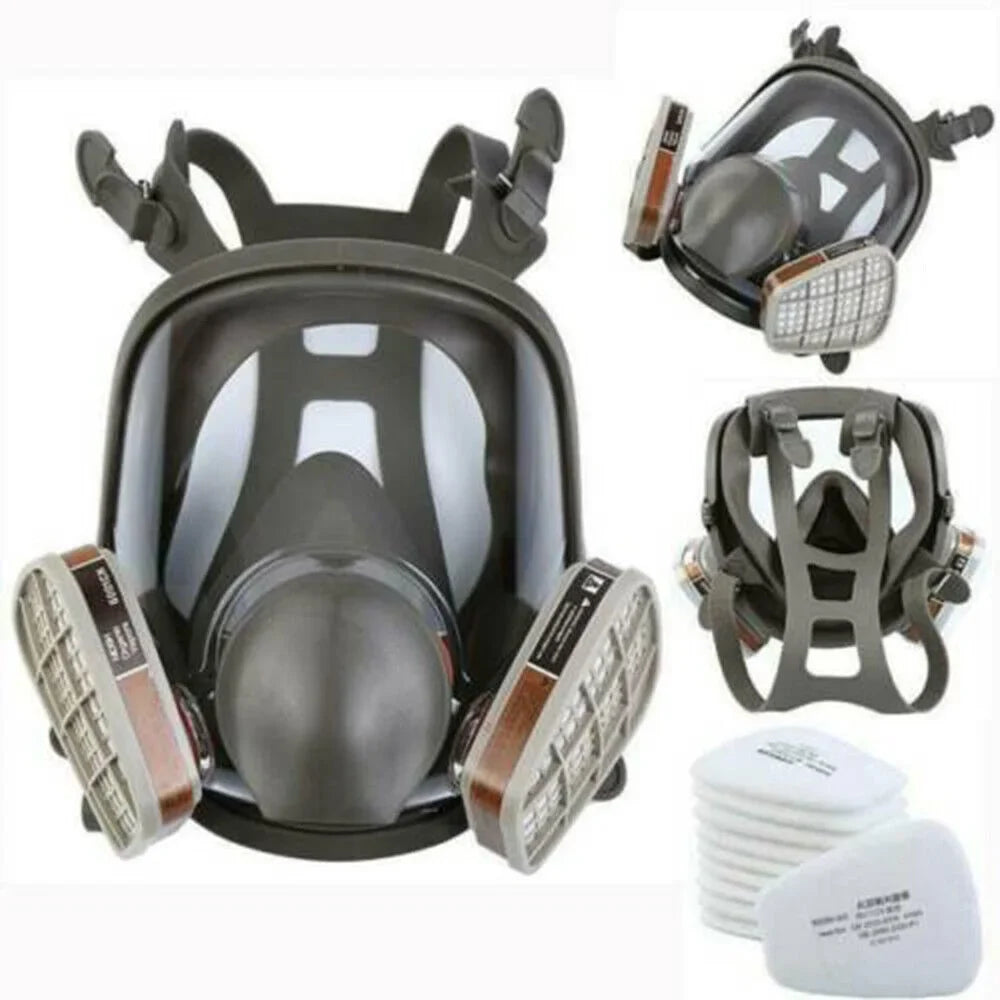 Full Face Gas Mask Respirator Set Painting Spraying w/Filters for 6800 Facepiece