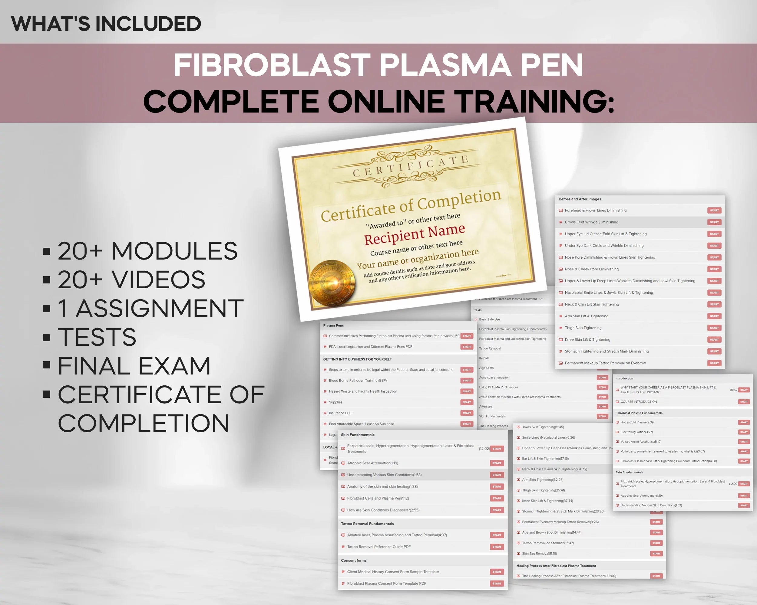 Beauty Career Academy: Small Pores, Large Pores, Face Pores, Fibroblast Training Manual, USB [Online Activation Code]
