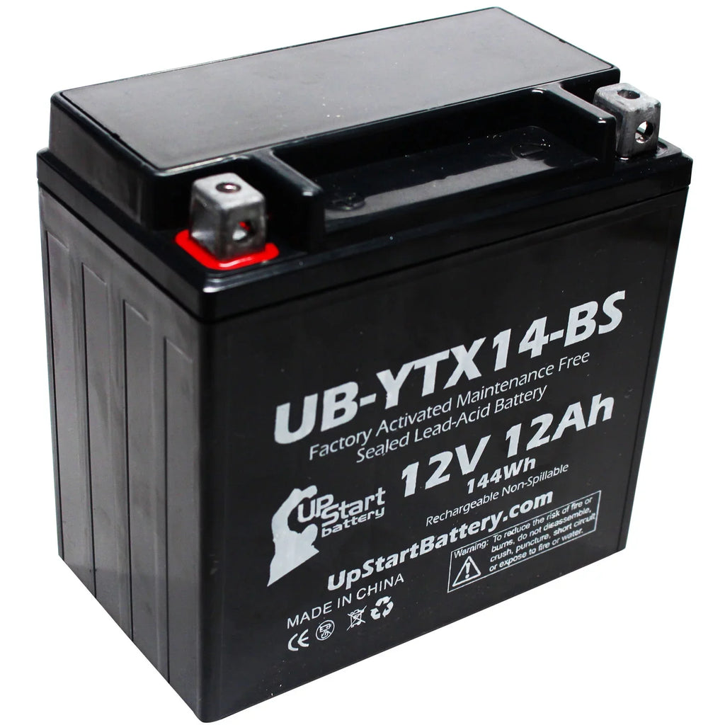 3-Pack UpStart Battery Replacement for 2010 BMW F800ST, GS 800 CC Factory Activated, Maintenance Free, Motorcycle Battery - 12V, 12AH, UB-YTX14-BS