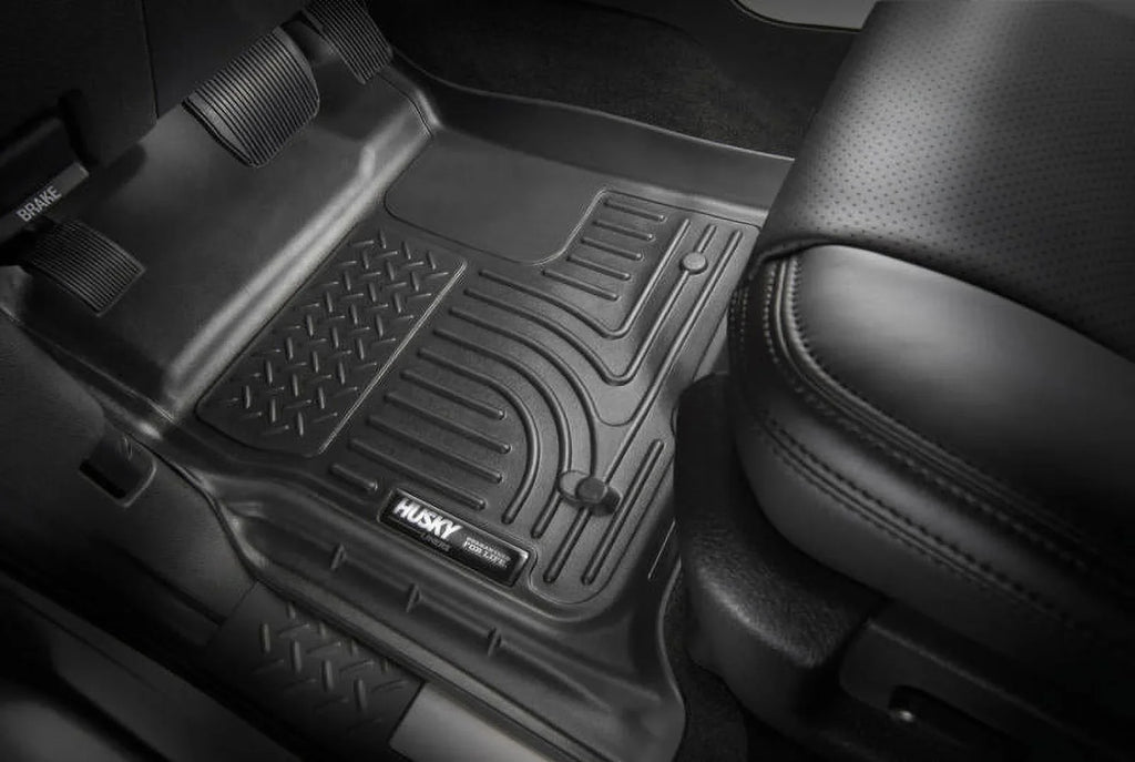 Husky by RealTruck Weatherbeater Series Front Floor Liners Black Front Row Compatible with select: 2017-2021 Chrysler Pacifica Touring L, 2023 Chrysler Pacifica