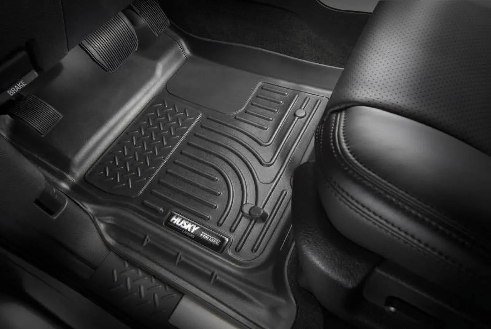 Husky by RealTruck Weatherbeater Series Front Floor Liners Black Front Row Compatible with select: 2017-2021 Chrysler Pacifica Touring L, 2023 Chrysler Pacifica