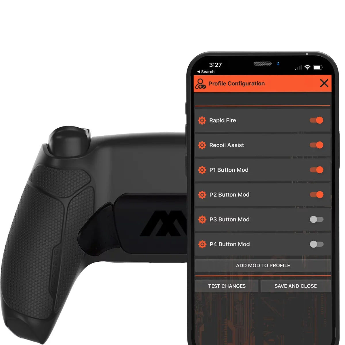 Black ModdedZone Extreme Modded Controller + Anti Recoil 2 Remap Buttons & Interchangeable Thumbsticks & Hair Triggers, Tactical Buttons Compatible with PS5 Custom Controller PC FPS