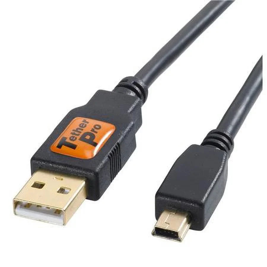 Pro USB 2.0 A Male to Mini-B 5 Pin Cable - 15 Feet - Gold PLatitudeed