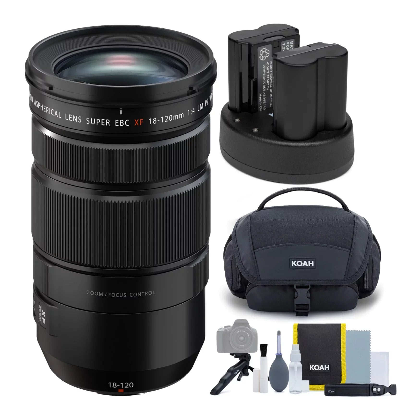 Fujifil Fujinon XF 18-120mm f/4 LM PZ WR Lens with Battery and Charger Bundle