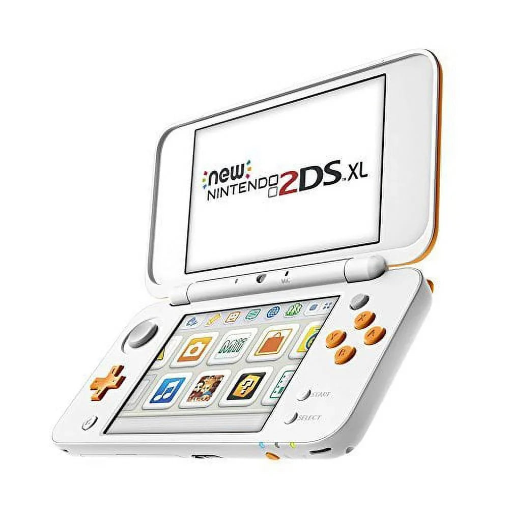 Restored Nintendo New 2DS XL White Orange Multi-Color (Refurbished)