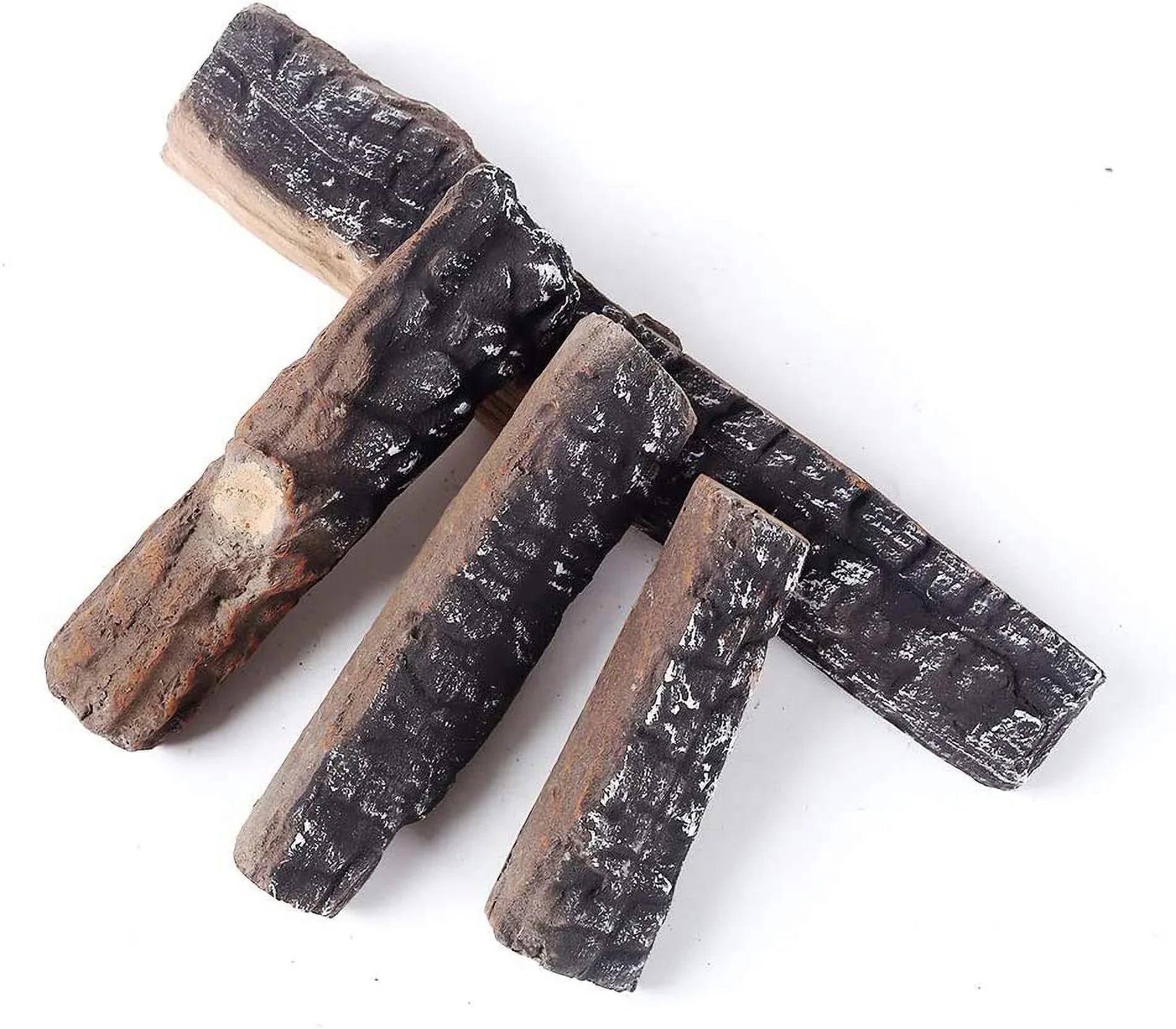 Gas Logs 4pcs Gas Fireplace Logs Set of Ceramic Wood Logs. Use in Fireplaces & Fire Pits