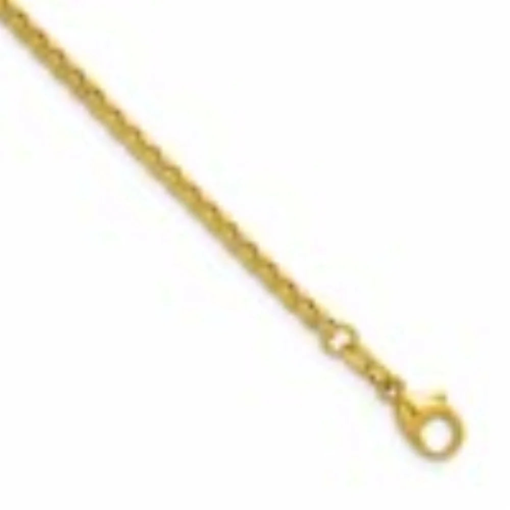 Auriga Fine Jewelry 14K Yellow Gold Polished 2.7mm Solid Round Box 7.5 Inch Chain Bracelet for Women