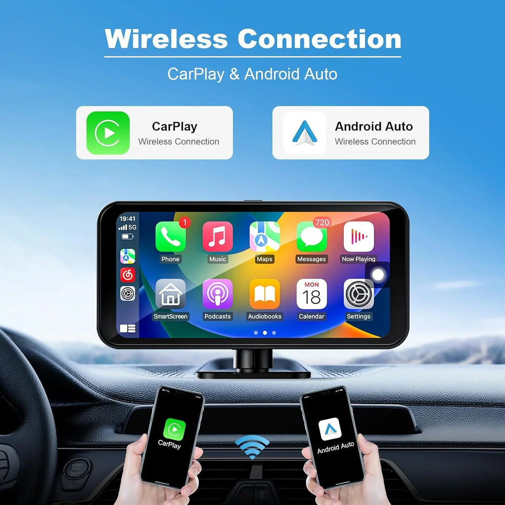 VVCAR MC25 Wireless CarPlay with 4K Dash Cam Front 6.25" Touch Screen Android Auto, Car Stereo with AirPlay GPS Navigation FM/BT/AUX