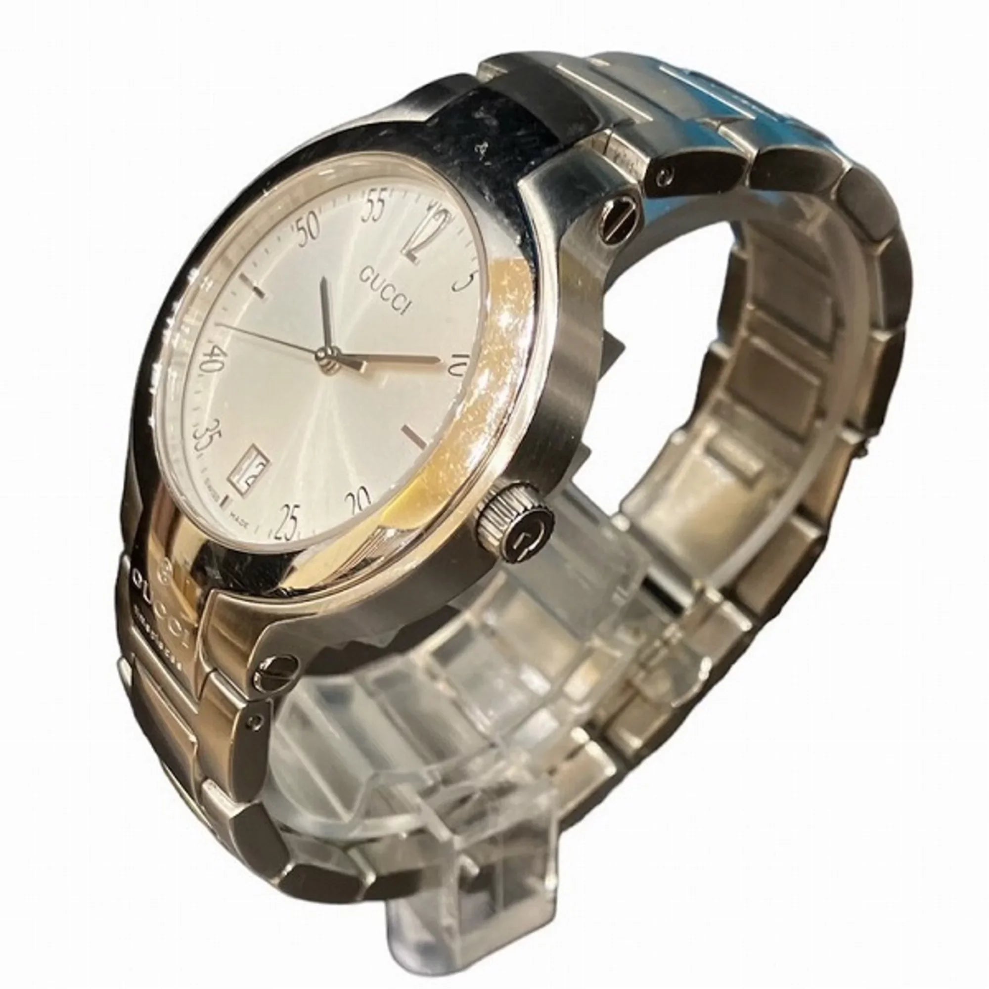 Pre-Owned Gucci GUCCI 8900M quartz silver watch ladies (Good)