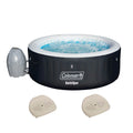 Coleman SaluSpa 4 Person InfLatitudeable Outdoor Hot Tub & 2 Seat Accessory