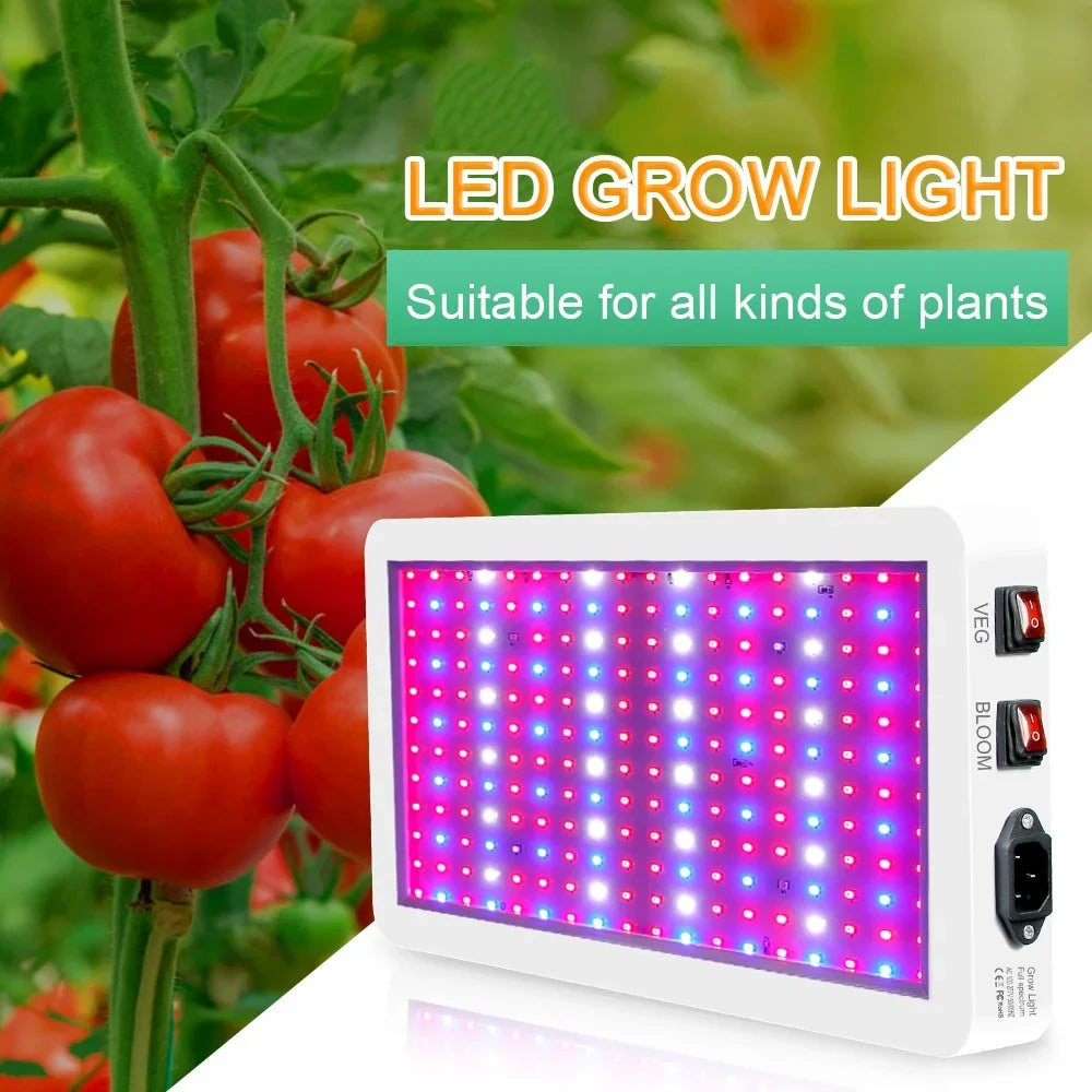 Gecheer 2000W  Grow  for Indoor Plants 312 LEDs Full Spectrum Veg and Bloom Dual Switch IP65 Waterproof Hanging Plant Growing Lamps for Seedlings Flowers Greenhouse
