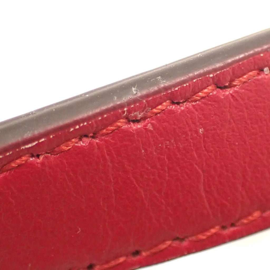 Pre-Owned Gucci Quilted Small Shoulder Bag GG Marmont Women's Red Leather 447632 (Good)