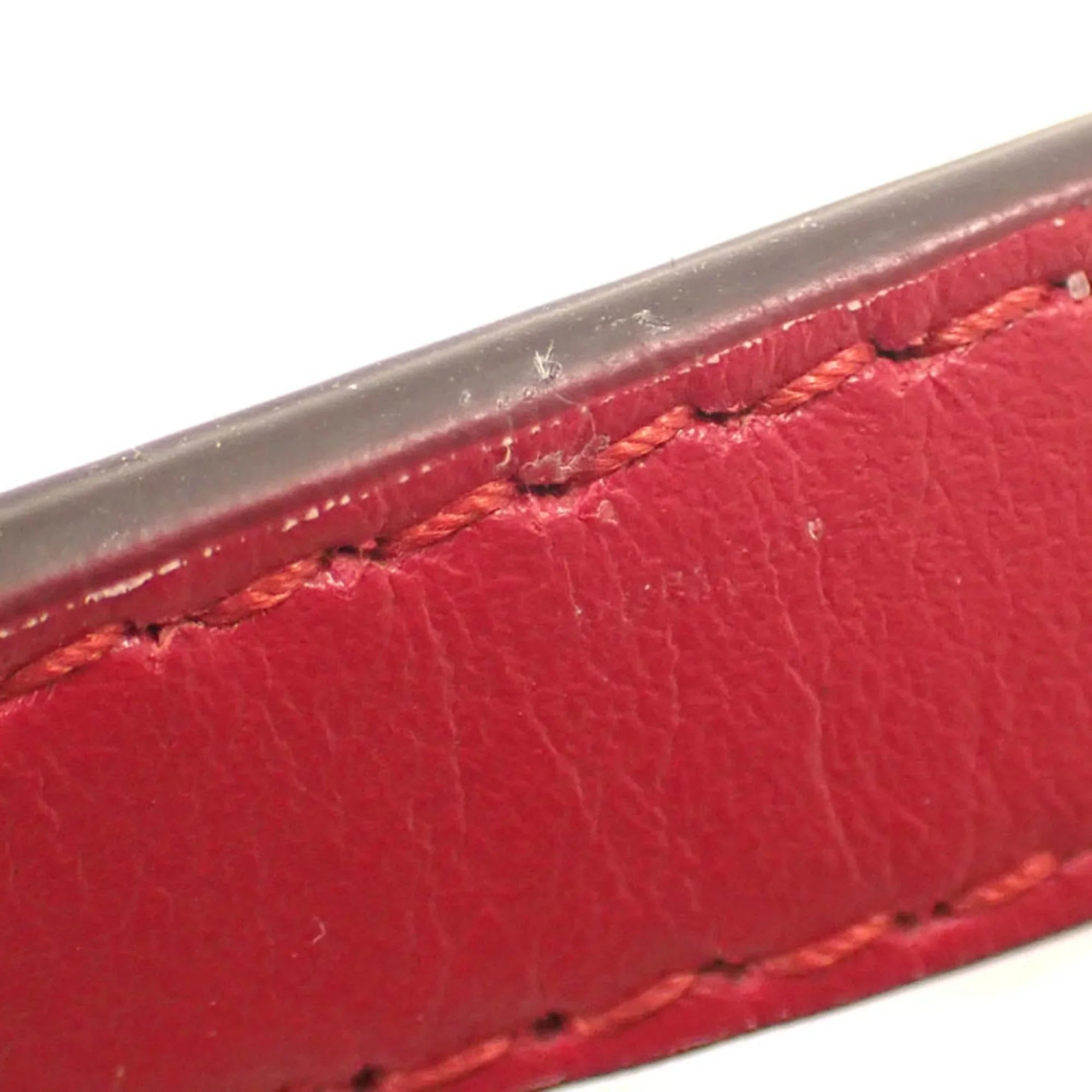 Pre-Owned Gucci Quilted Small Shoulder Bag GG Marmont Women's Red Leather 447632 (Good)