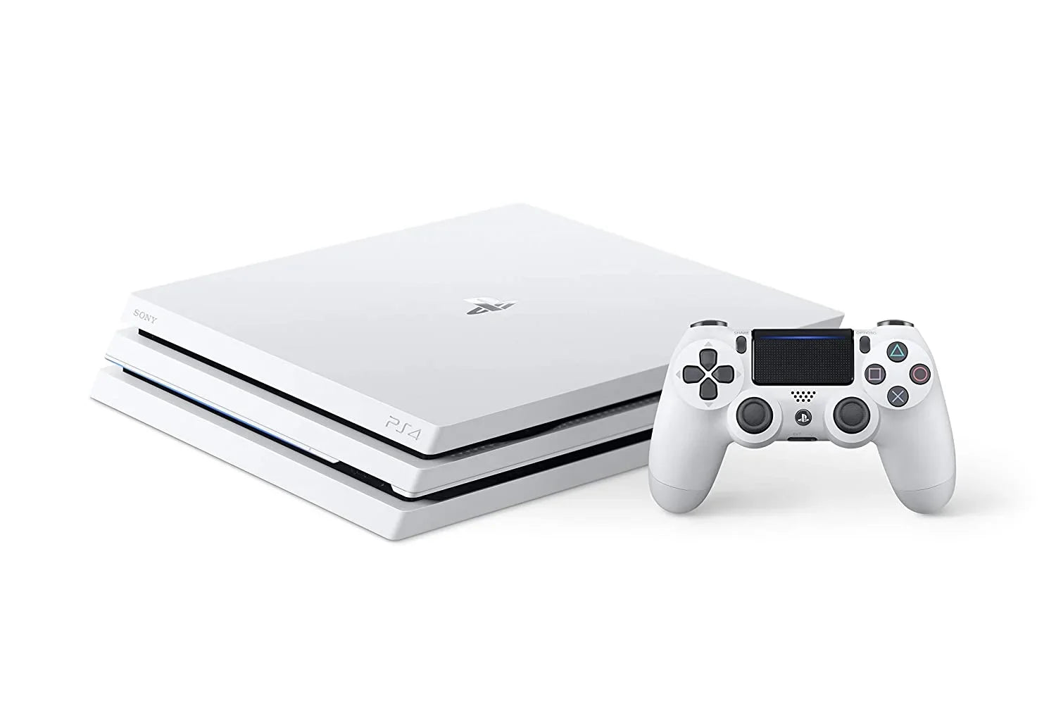 PlayStation 4 Pro 1TB Only White Gaming Console with Gaming Head Set BOLT AXTION Bundle Like New