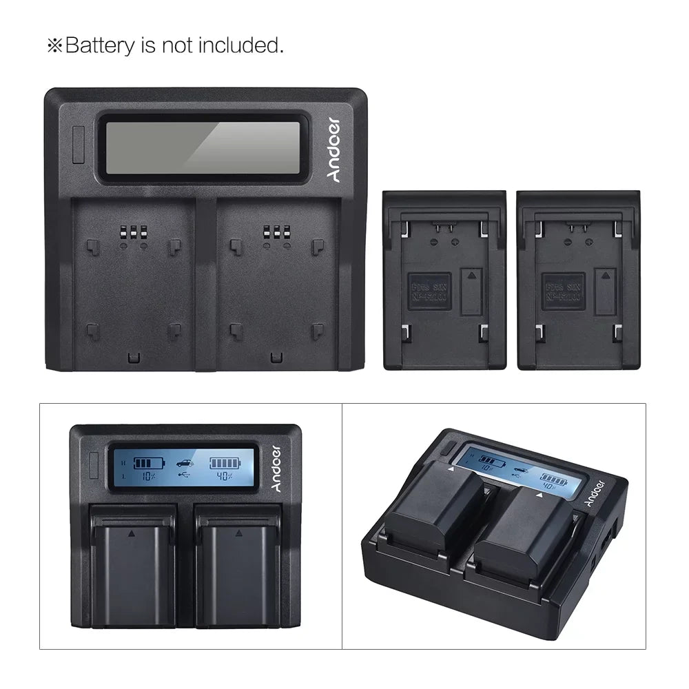 Andoer NP-FZ100 Dual Channel LCD Battery Replacement for  A7III A9 A7RIII A7SIII