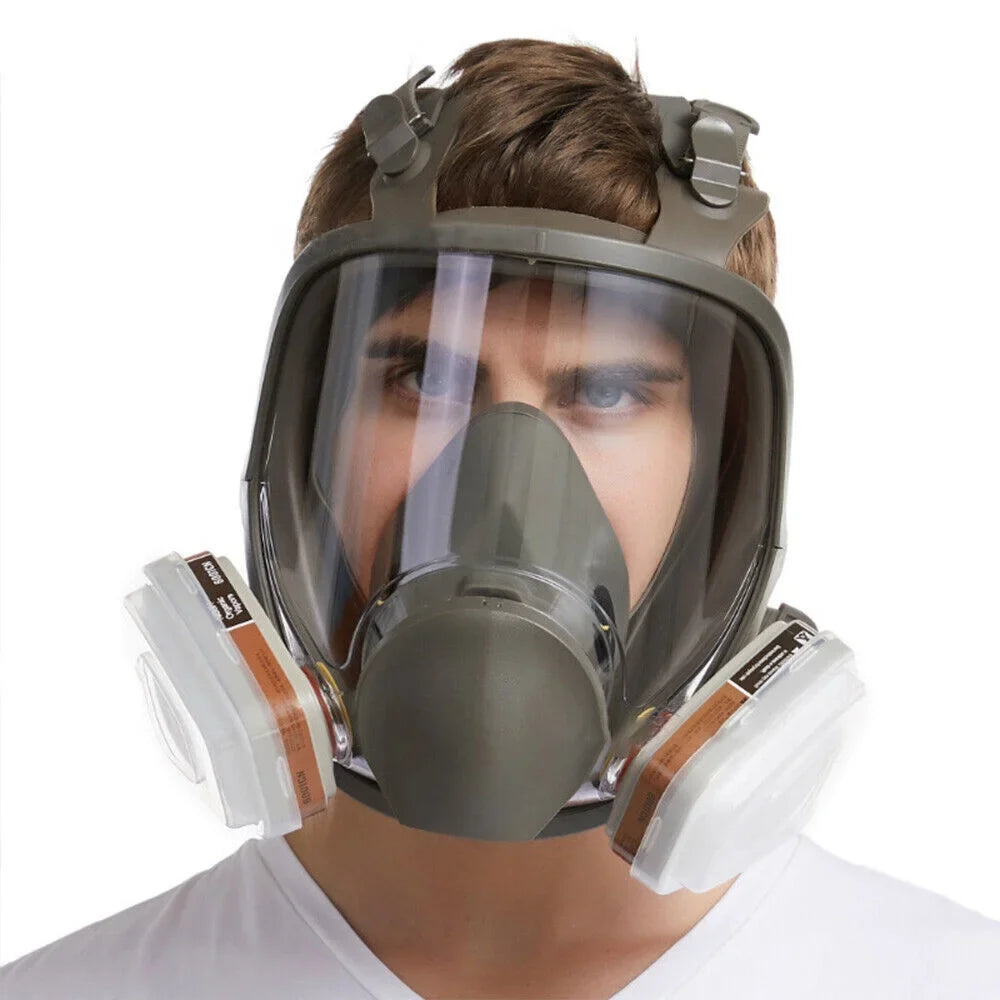 Full Face Gas Mask Respirator Set Painting Spraying w/Filters for 6800 Facepiece
