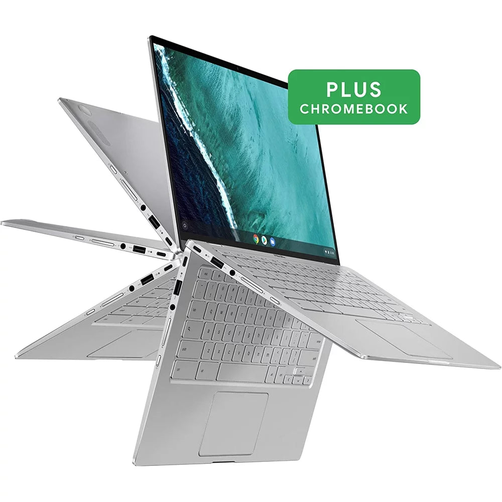 ASUS Chromebook Flip C434 2-In-1 Laptop, 14" Full HD Touchdisplay 4-Way NanoEdge, Intel Core M3-8100Y Processor, 4GB RAM, 64GB eMMC Storage, All-Metal Body, Backlit KB, Chrome OS, Silver - (Open Box)