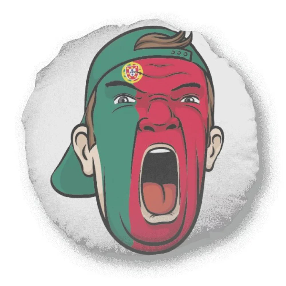 Portugal Flag Facial Makeup Head Screang Cap Round Throw Pillow Home Decoration Cushion
