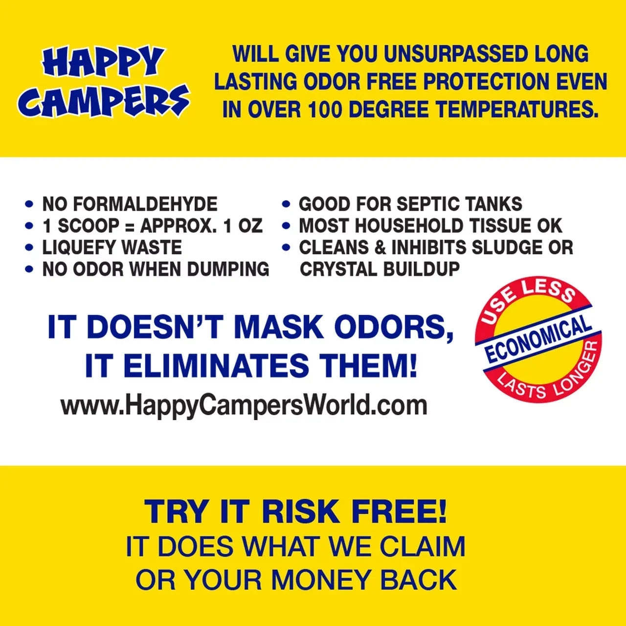Happy Campers RV Holding Tank Deodorizer Treatment - 64 treatments