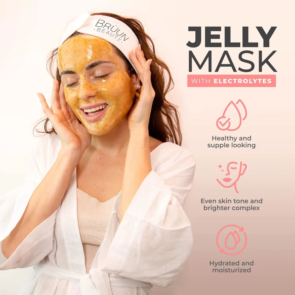 BRÜUN Jelly Mask Jar Sea Mud Peel-Off Face Care Rubber Mask | 23 fl oz Skin Care Moisturizing Gel Mask Jar Spa Set