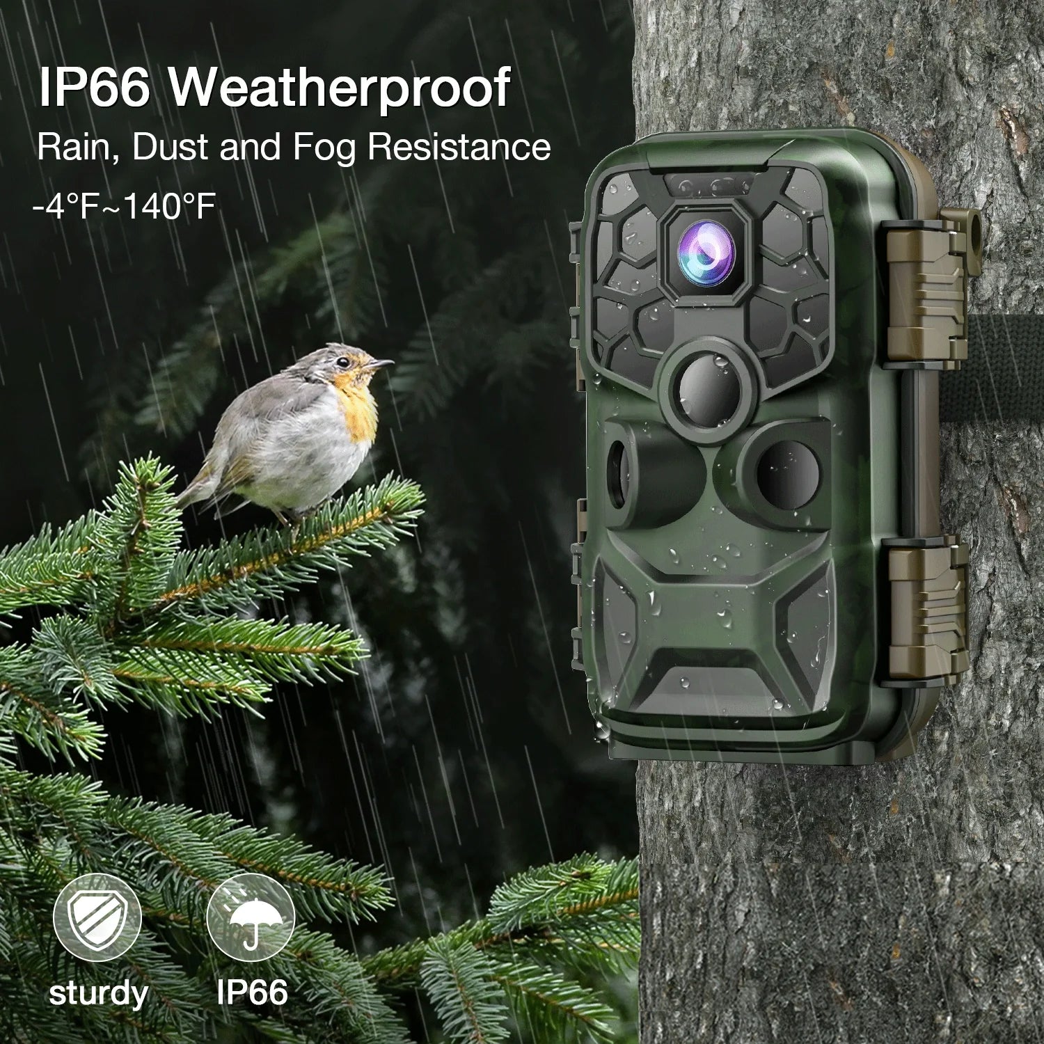 CAMPARK 42MP Native 4K 30fps Trail Game Camera WiFi Bluetooth Hunting Deer Camera with Night Vision 3 PIR Sensor Waterproof IP66 Motion Activated 120° Wide Angle Trail Cam for Wildlife Monitoring