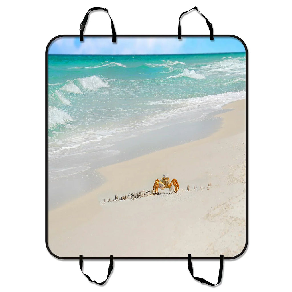 GCKG Crab Walking In Beautiful Beach Pet Car Seat Cover Dog Car Seat Mat Hammock Cargo Mat Trunk Mat For Cars Trucks and SUV 54x60 inches