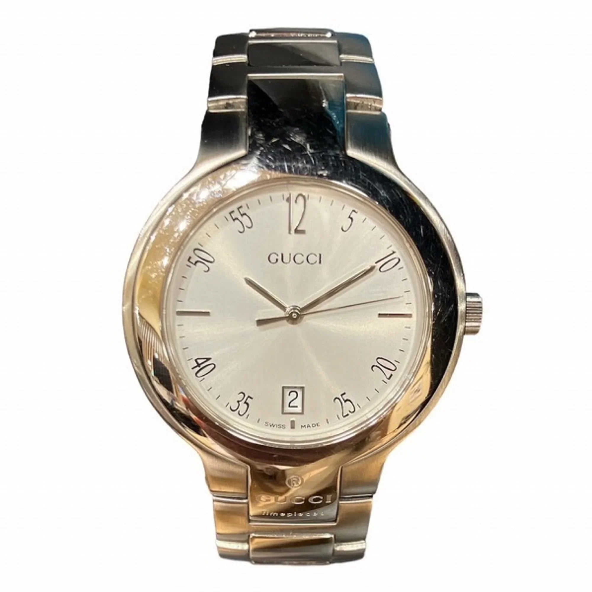 Pre-Owned Gucci GUCCI 8900M quartz silver watch ladies (Good)